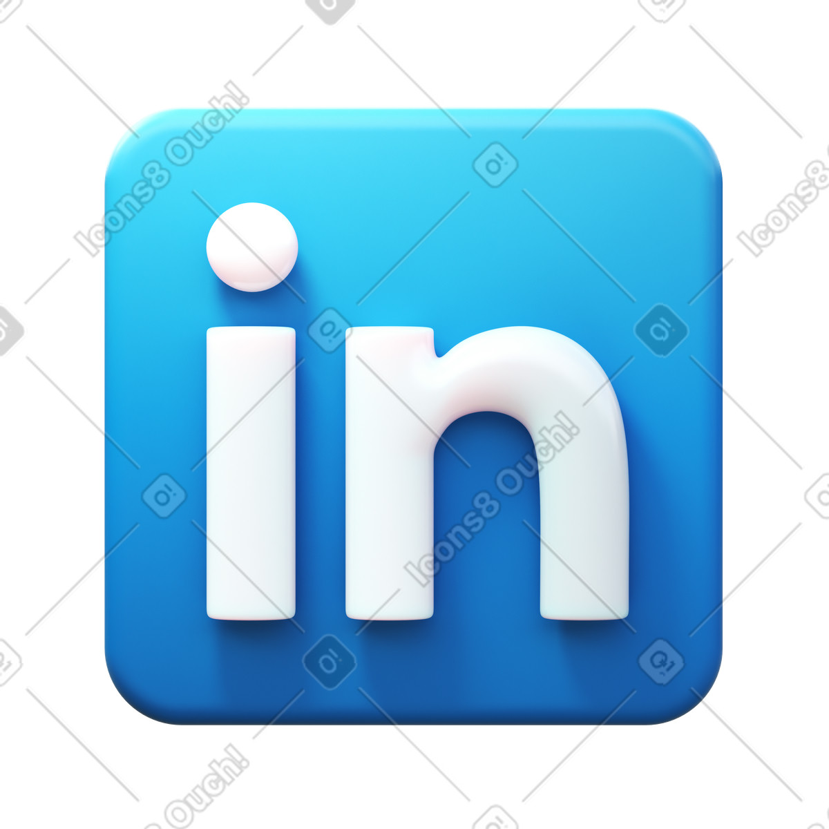 Ilustração de Logo do linkedin em no estilo 3D Fluency para baixar em PNG, SVG