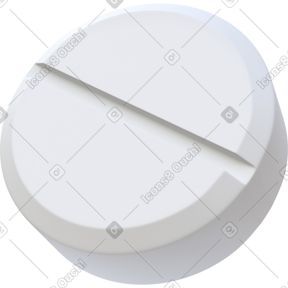 White round pill illustration in 3D Business style download in PNG, SVG