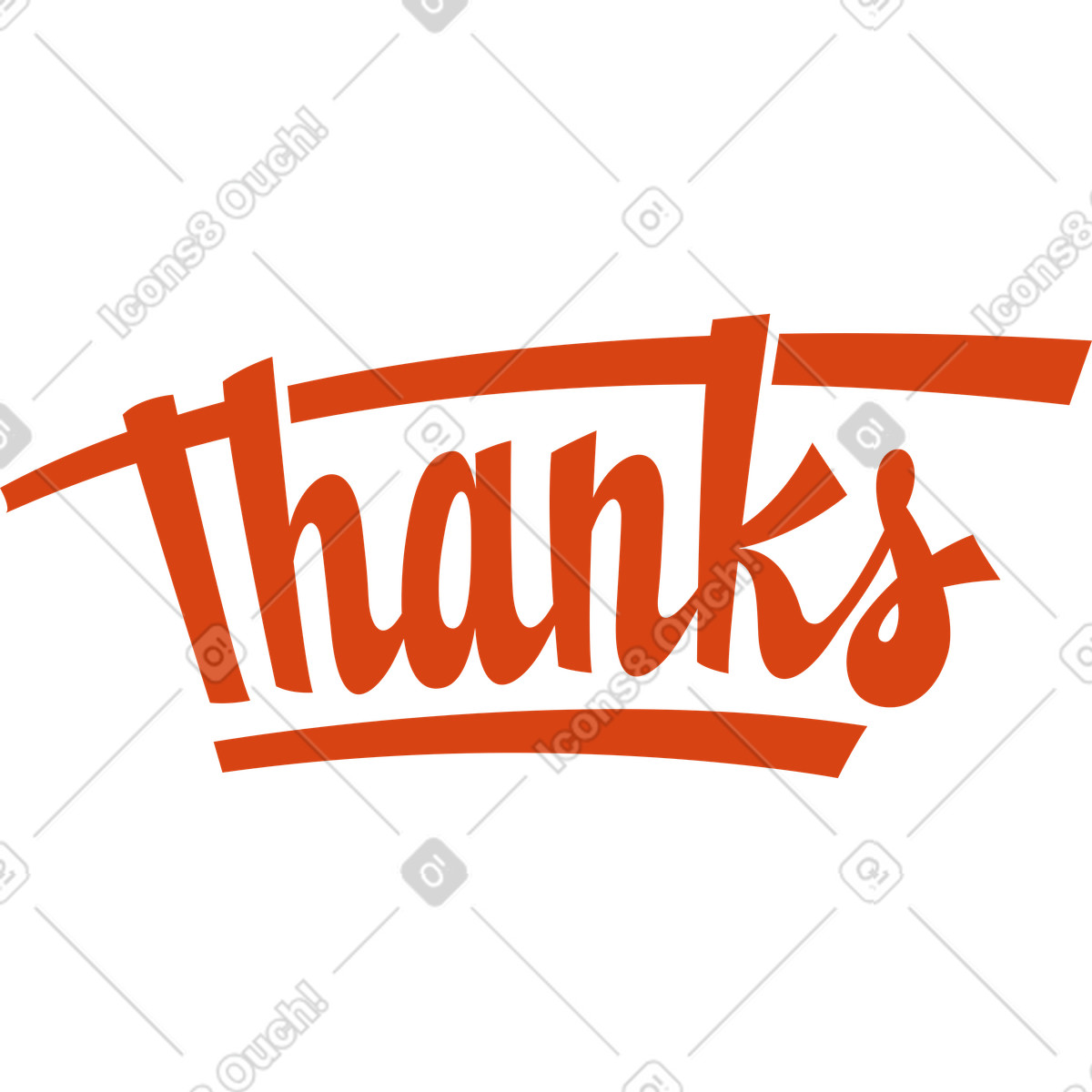 Lettering thanks red text illustration in style download in PNG, SVG