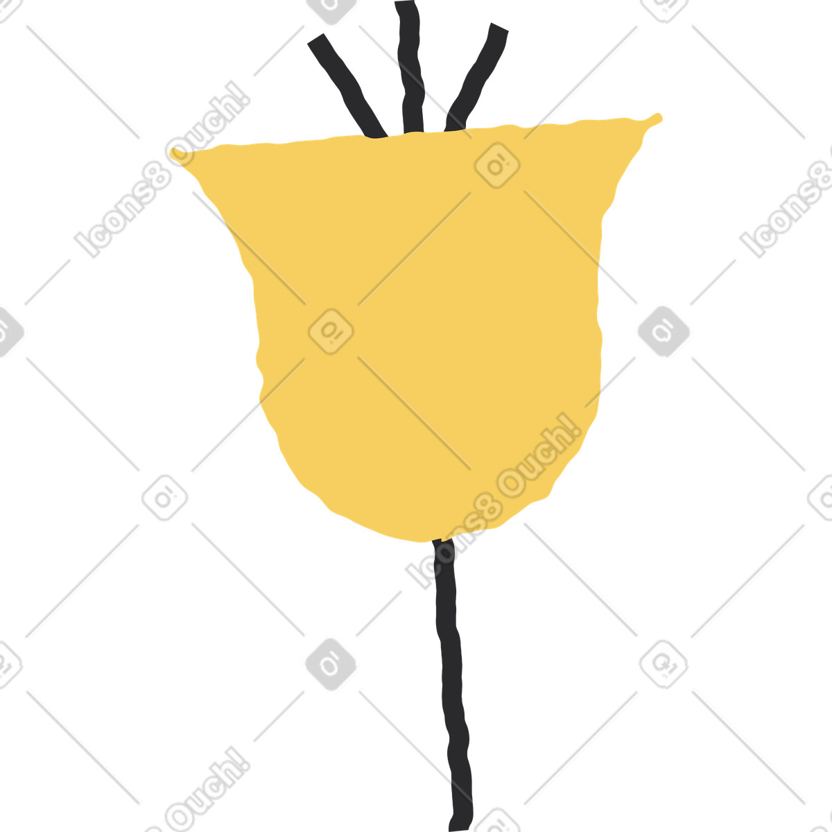 Ilustración Tulipán en estilo Pablo a descargar en PNG y SVG