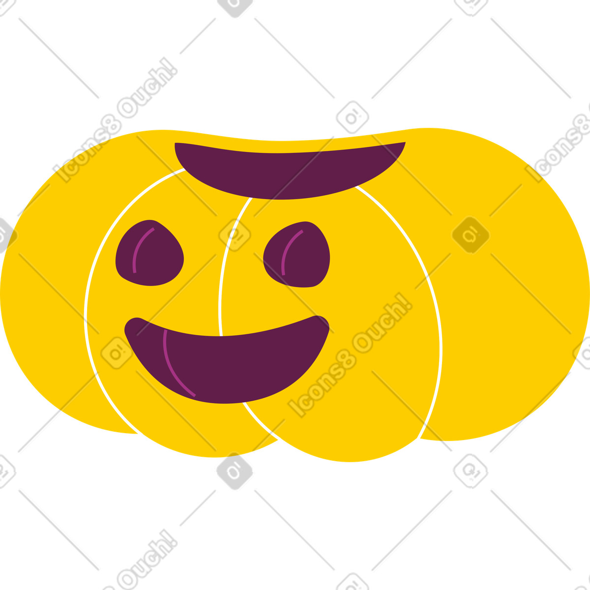 Geschnitzter kürbis-Illustration im Sammy-Stil als Download in PNG, SVG