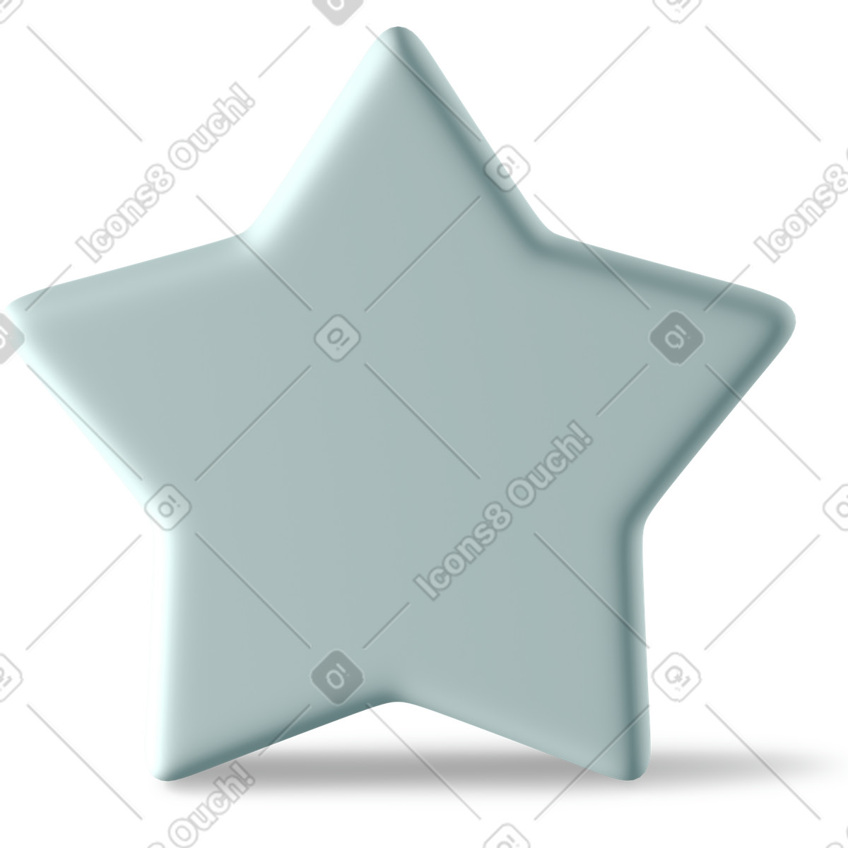 Illustration Étoile bleue pastel debout dans le style 3D Business à télécharger aux formats PNG, SVG