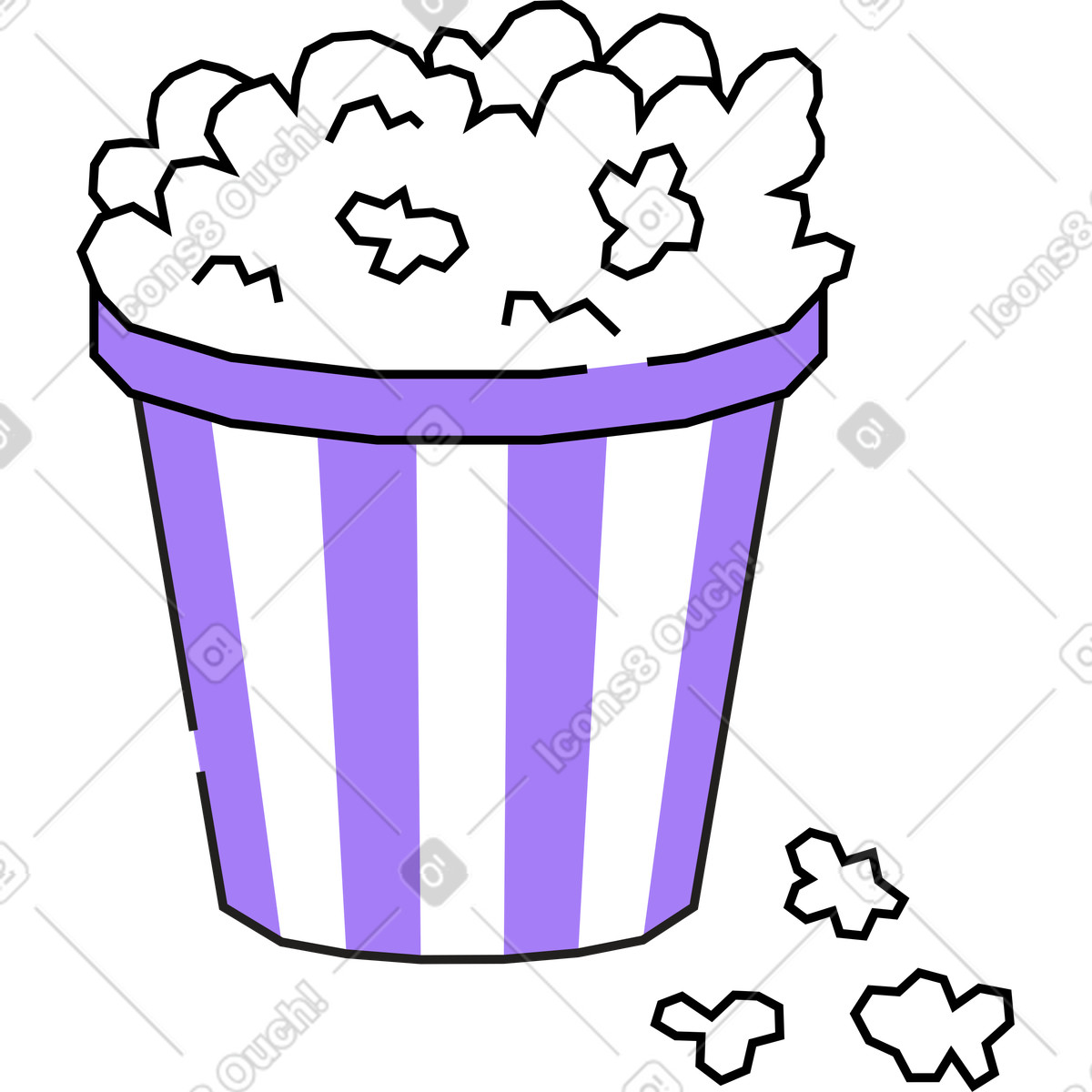 Secchio per popcorn illustrazione in stile Amethyst scarica in PNG, SVG