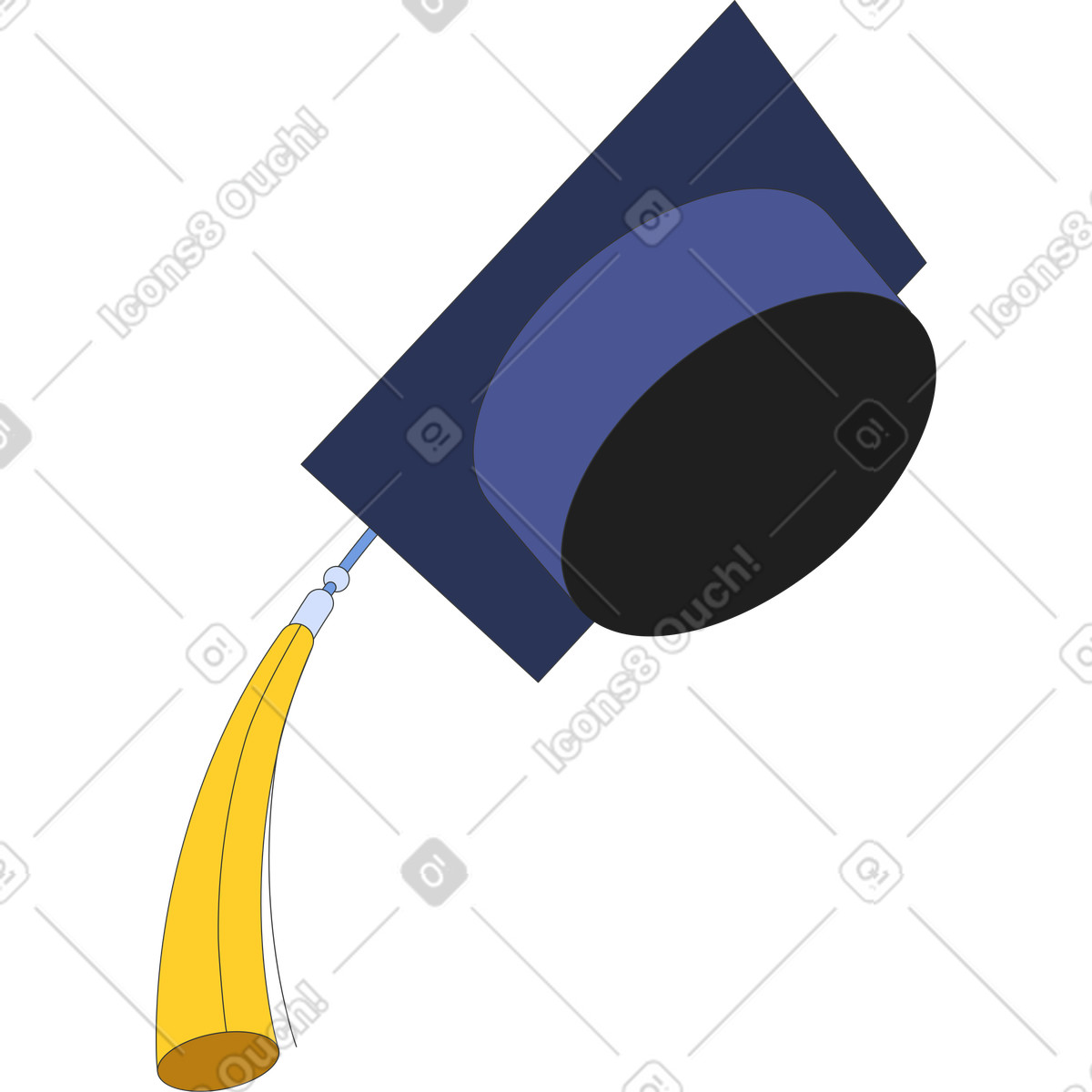Graduate's hat illustration in Kit style download in PNG, SVG