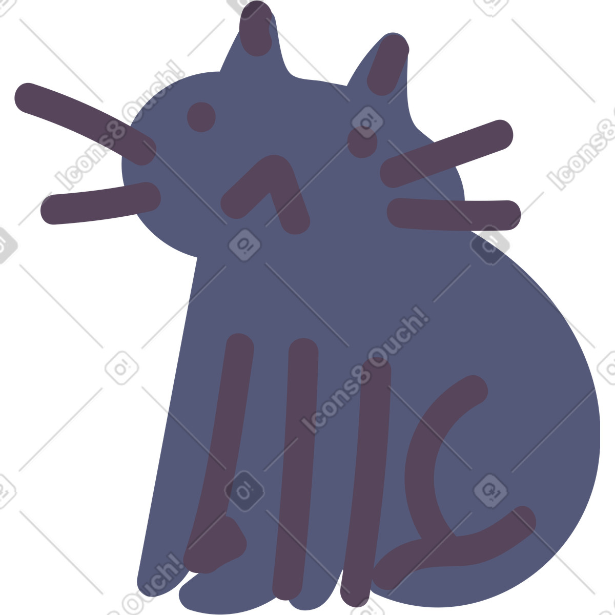 下载 Pluto 风格的 猫 插画，支持 PNG、SVG 格式
