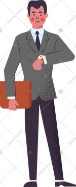 Man in suit with folder PNG, SVG
