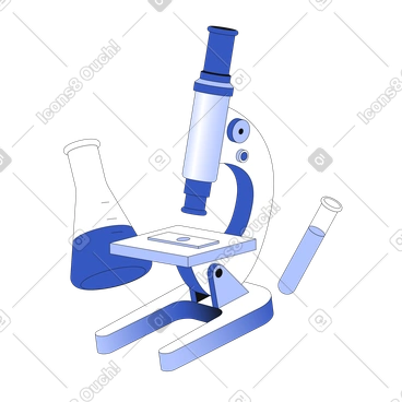 Science flask and microscope PNG, SVG