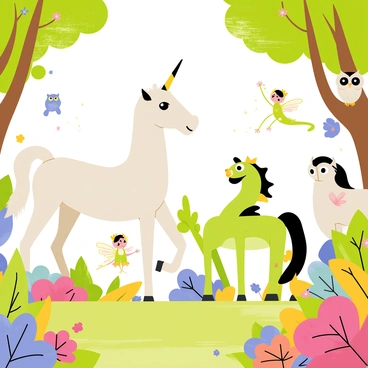 A gathering of mythical creatures in a magical clearing, depicted by Steve Ash