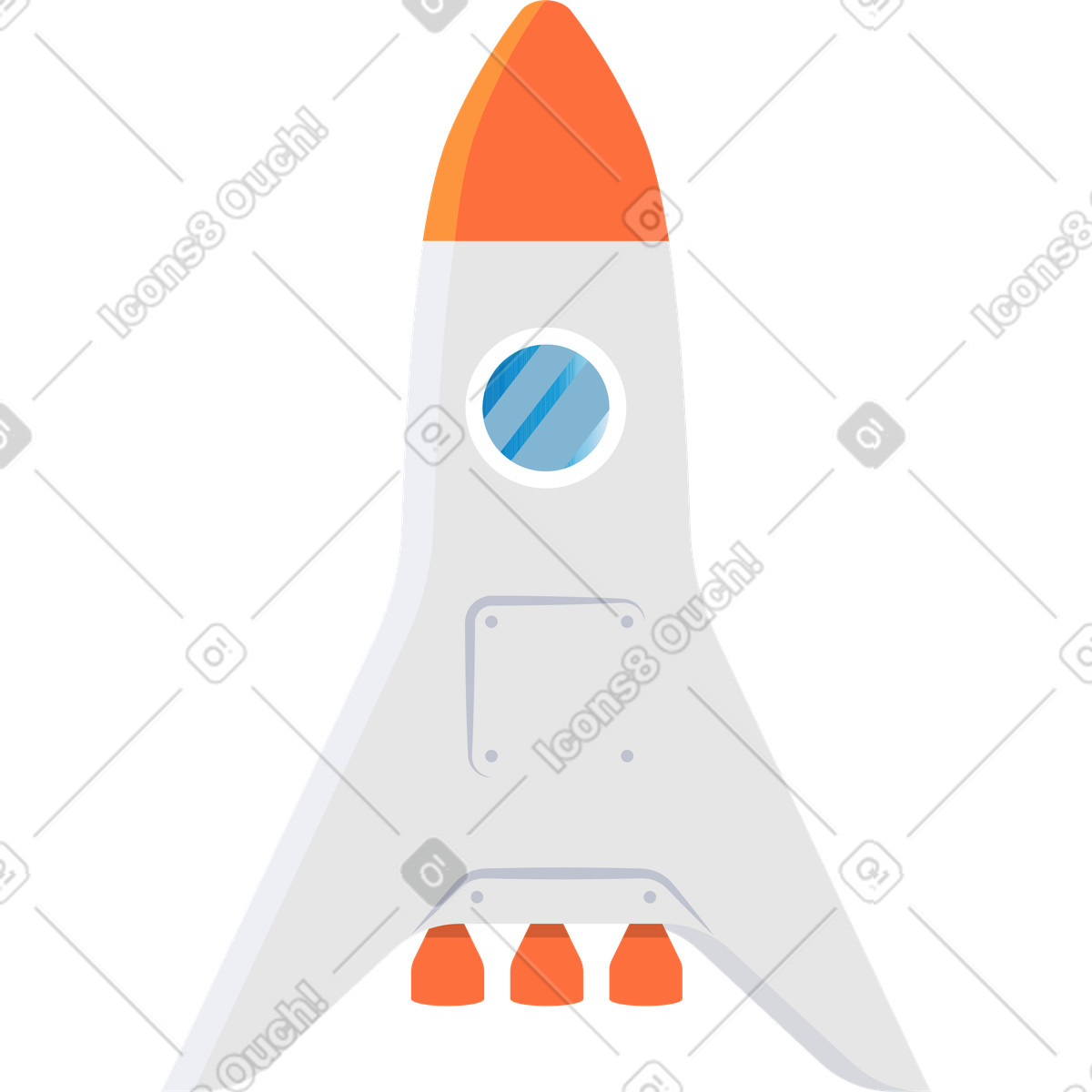 Rakete-Illustration im Jaconda-Stil als Download in PNG, SVG