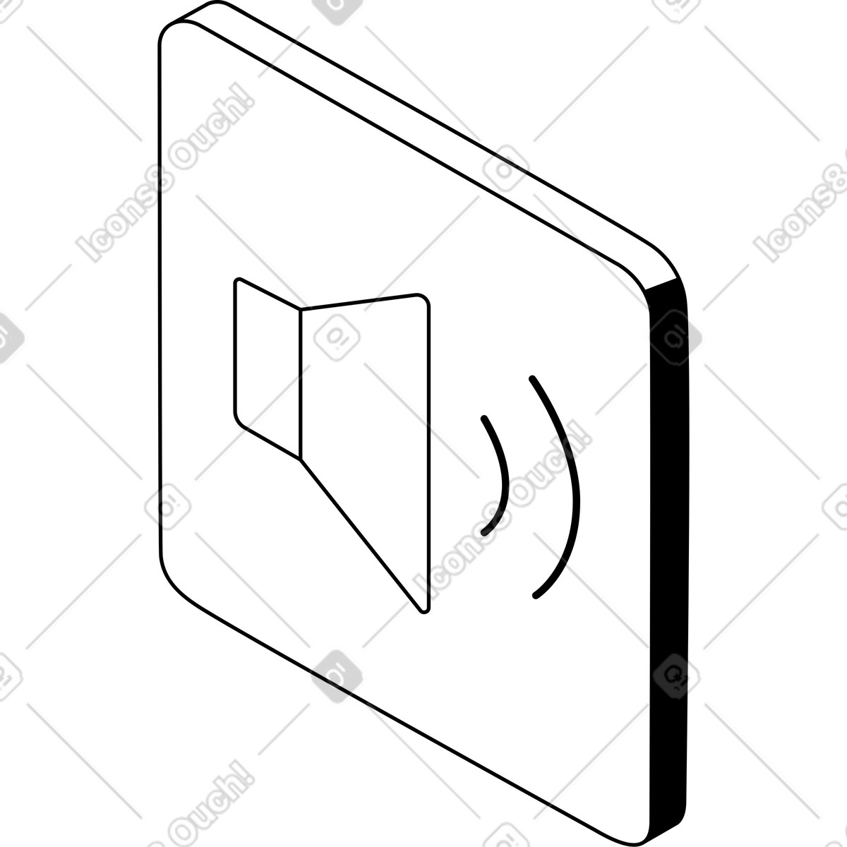 Volume control illustration in Isometric style download in PNG, SVG