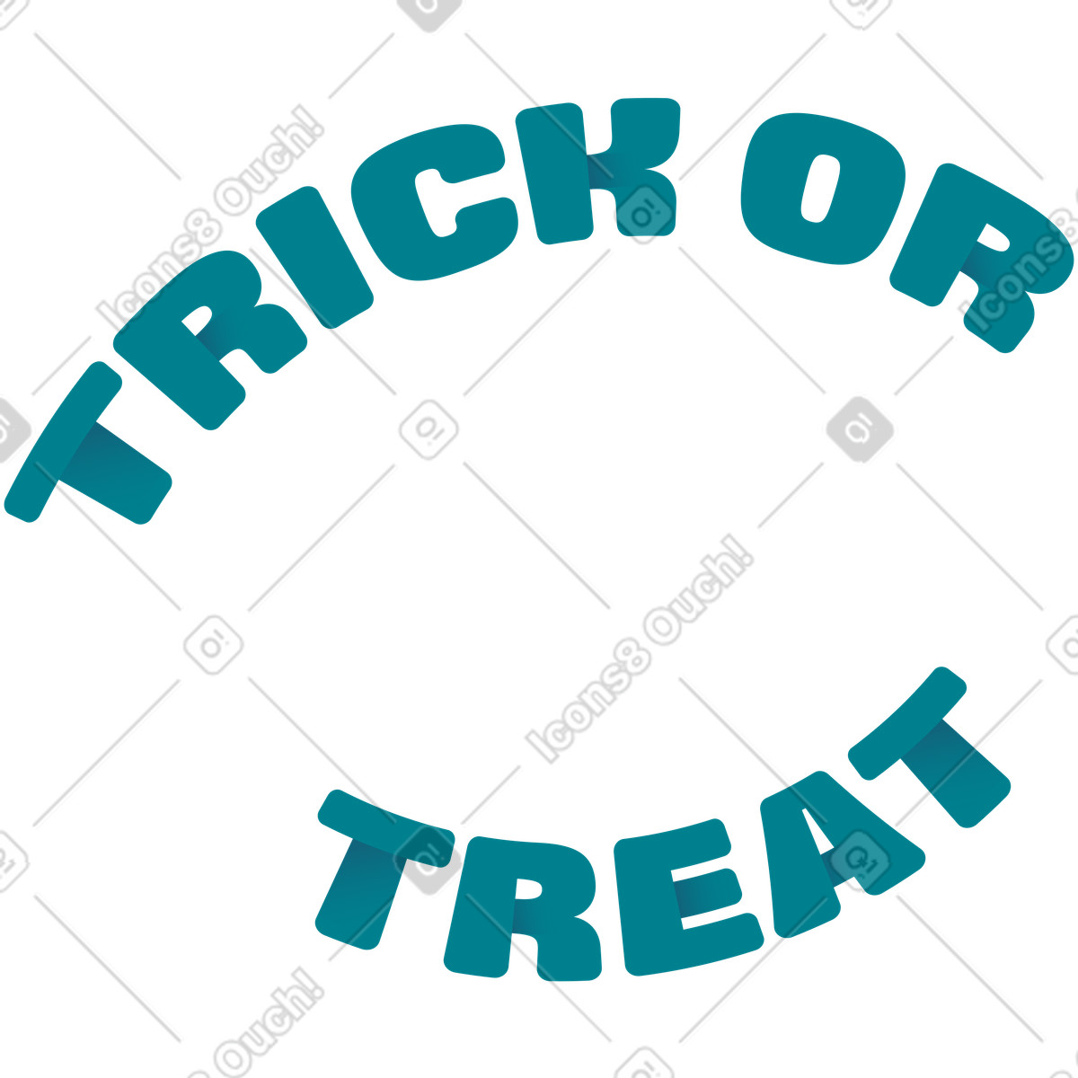 Illustration Lettrage du texte pour tromper ou traiter dans le style Beam à télécharger aux formats PNG, SVG