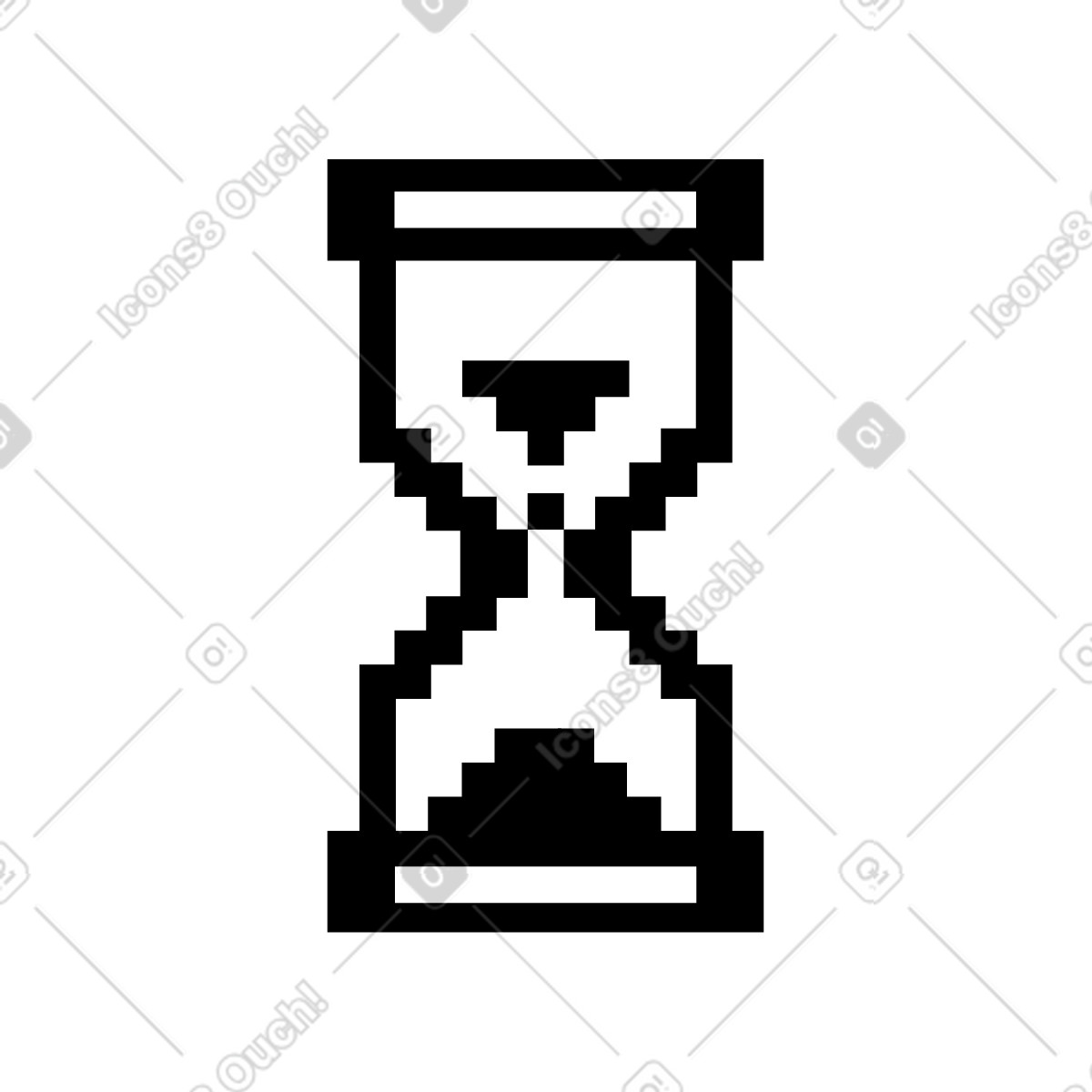 Pixel hourglass illustration in Jumble style download in PNG, SVG
