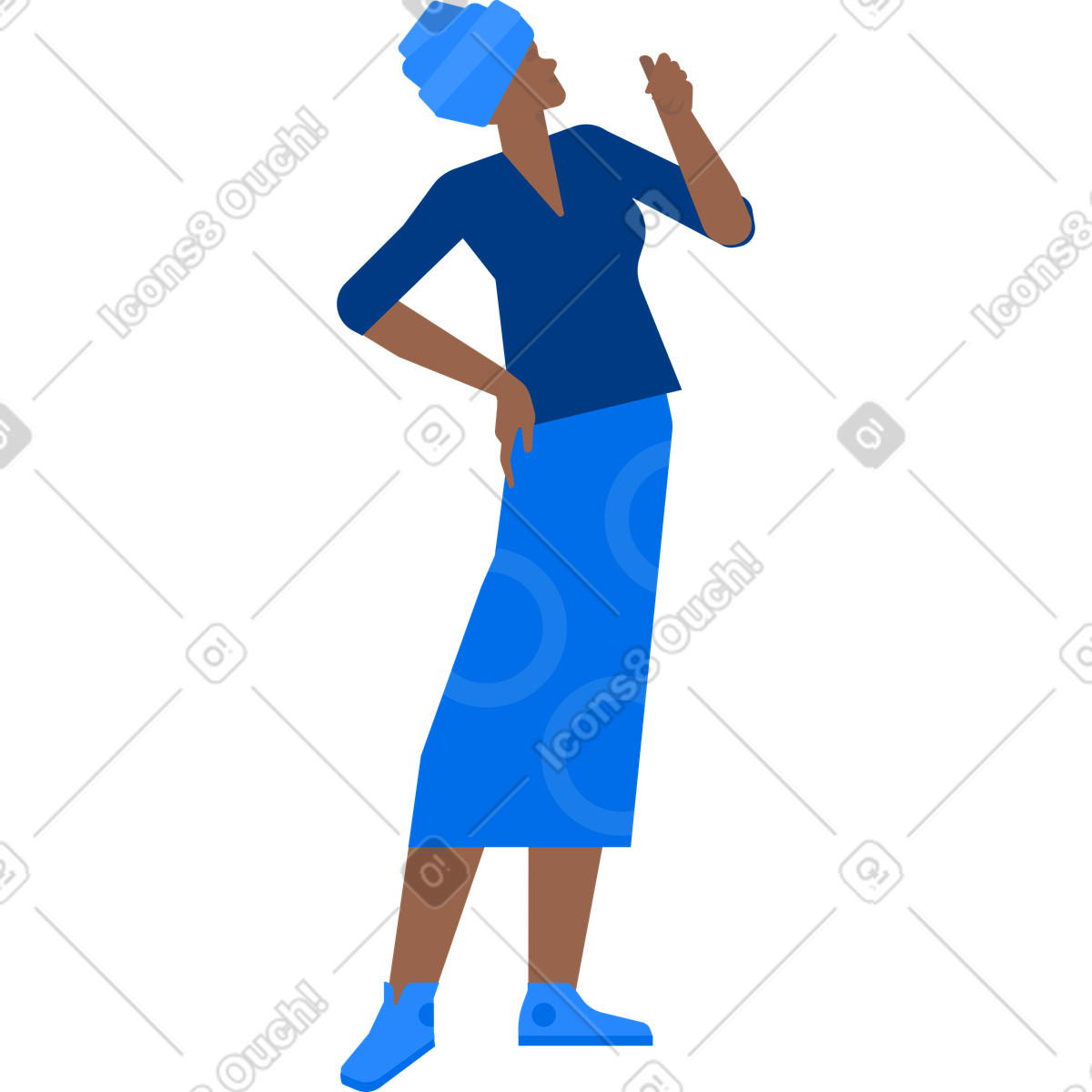 Woman in turban illustration Urban style download PNG, SVG