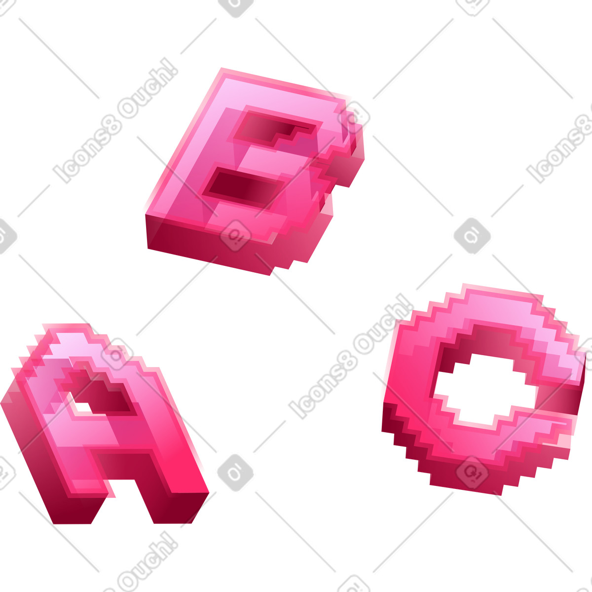 Abc illustrazione in stile Neon scarica in PNG, SVG