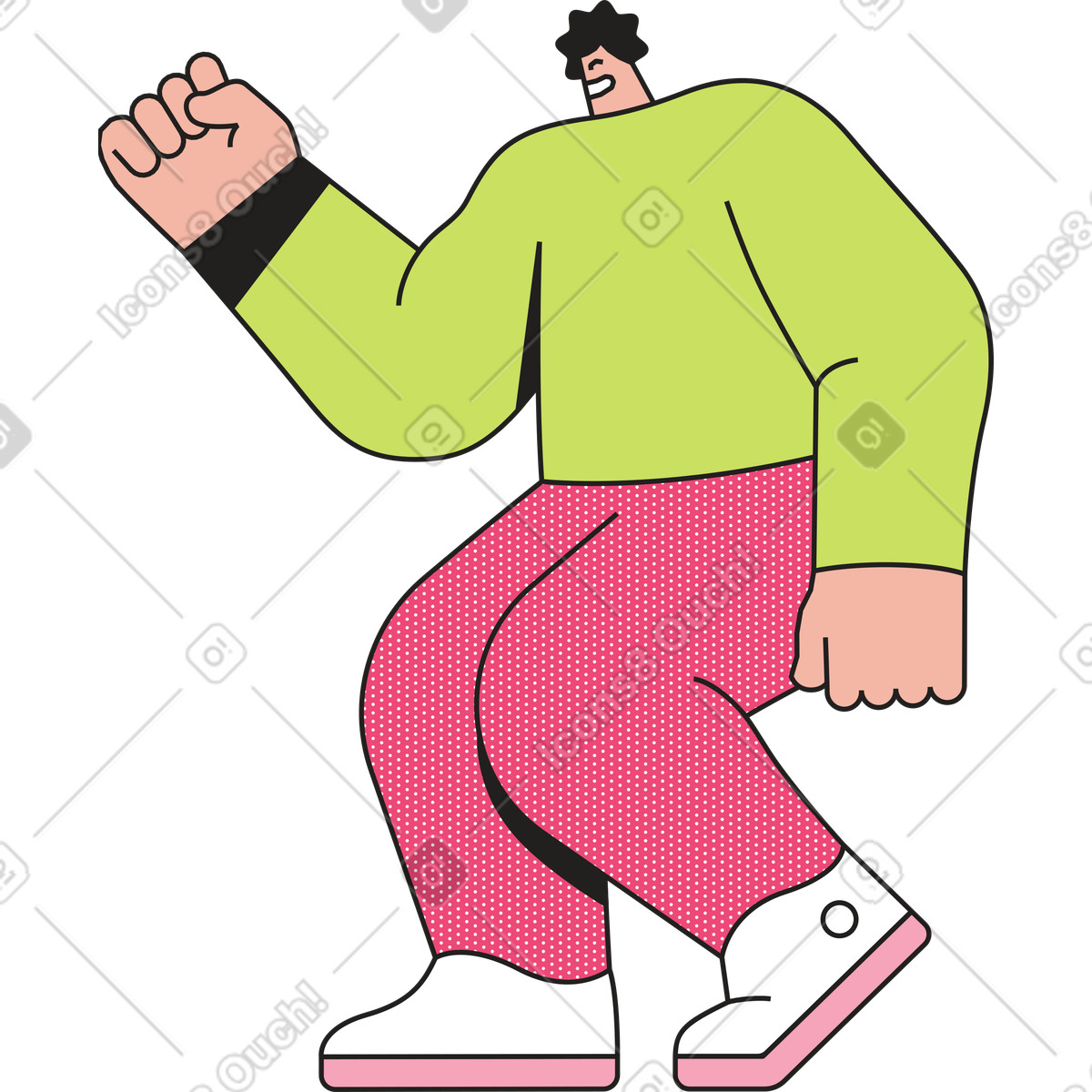 Illustration Homme se prépare pour le bras de fer dans style Dazzle à télécharger aux formats PNG, SVG