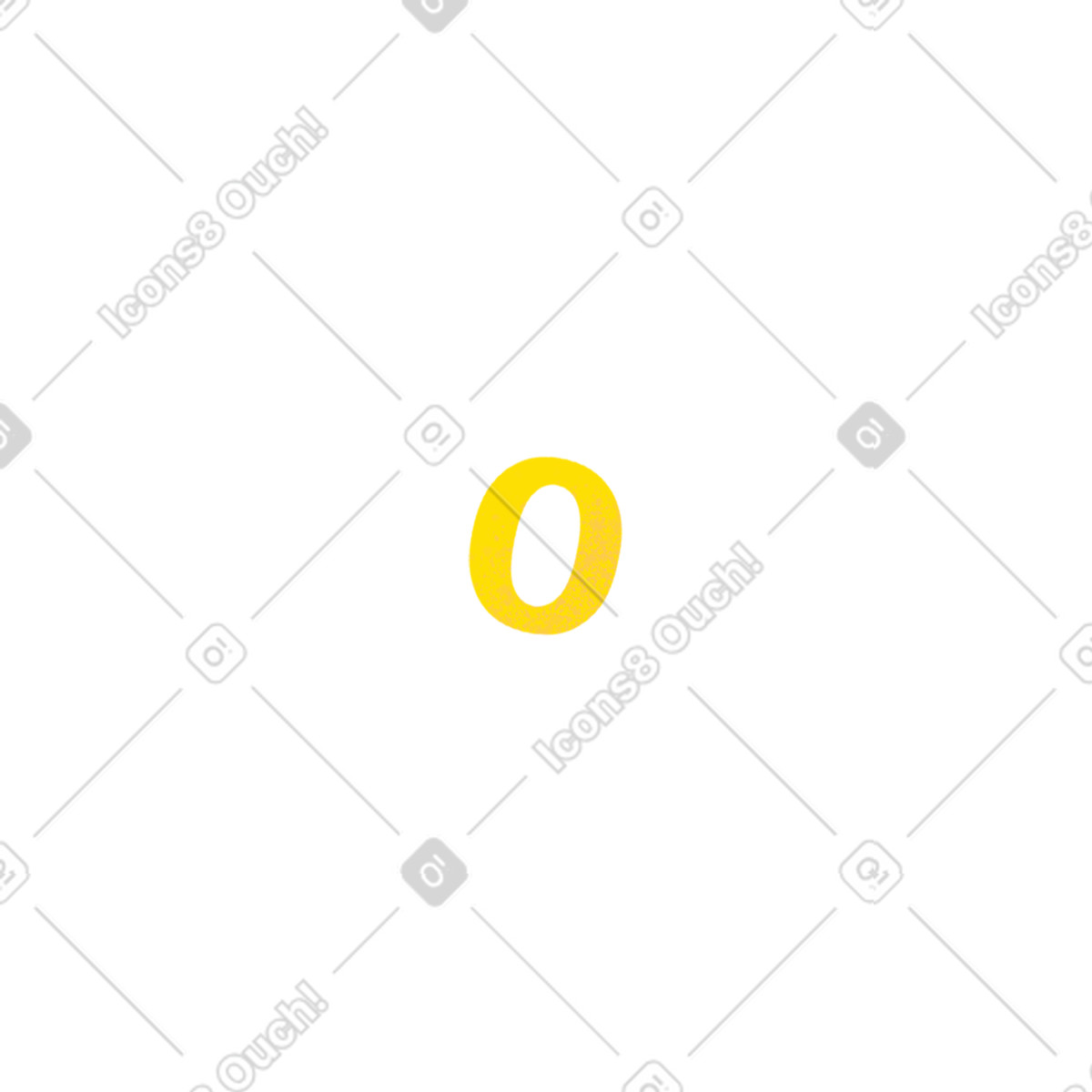 Ilustração de Texturizado amarelo número zero em no estilo Flare para baixar em PNG, SVG