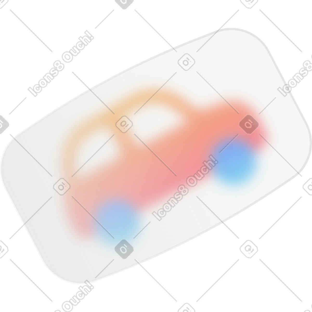 Transparenter schlüsselanhänger mit auto-Illustration im Morphis-Stil als Download in PNG, SVG