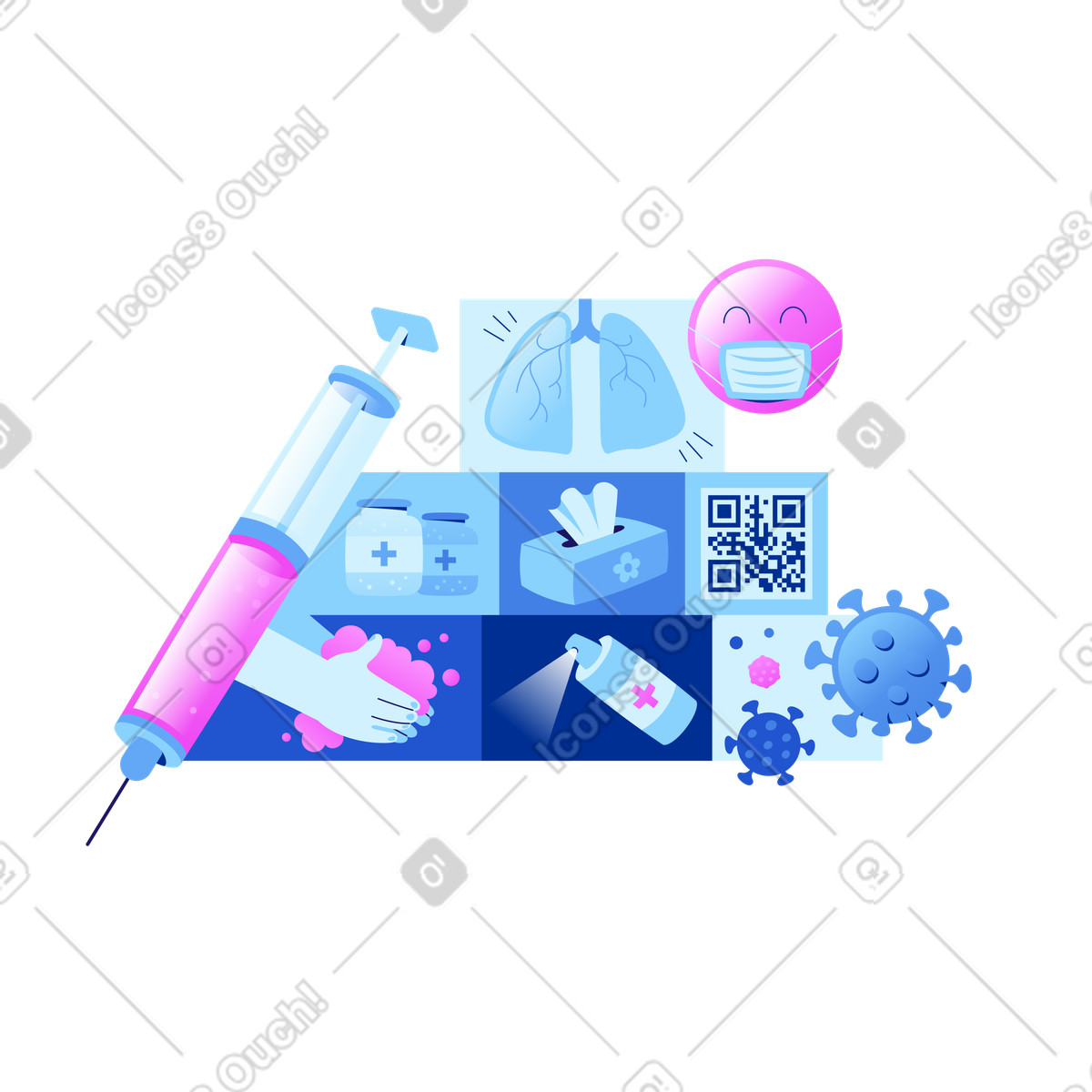 Иллюстрация Вакцинация против covid-19 в PNG и SVG