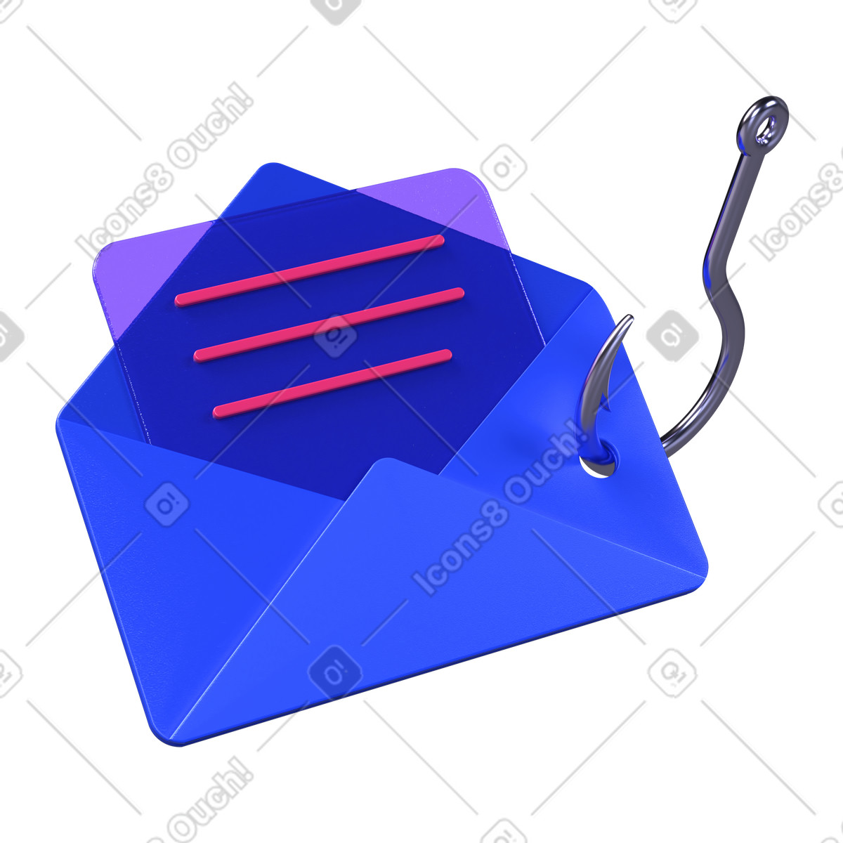 E-mail di phishing nella sicurezza informatica illustrazione in stile 3D Boost scarica in PNG, SVG