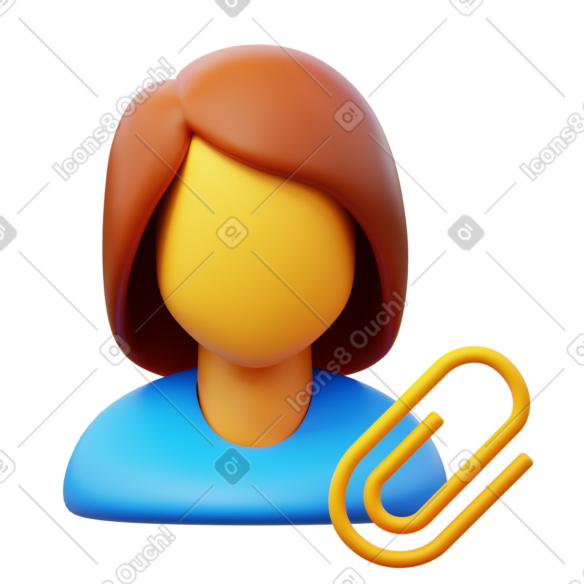 下载 3D Fluency 风格的 Attach resume female 插画，支持 PNG、SVG 格式