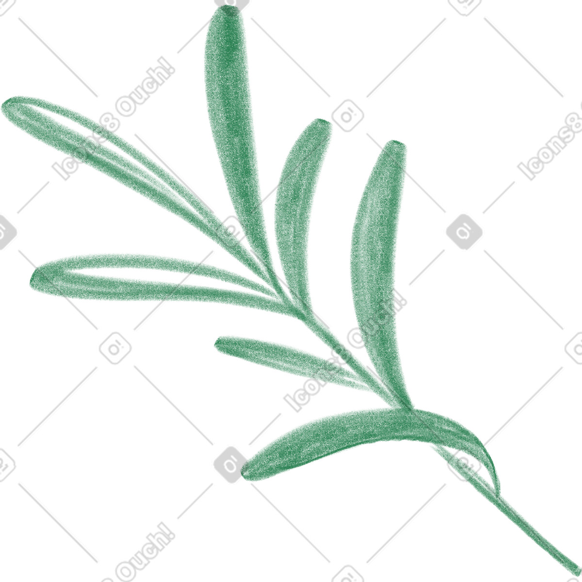 Leaves of romarinus illustrazione in stile Doodle scarica in PNG, SVG