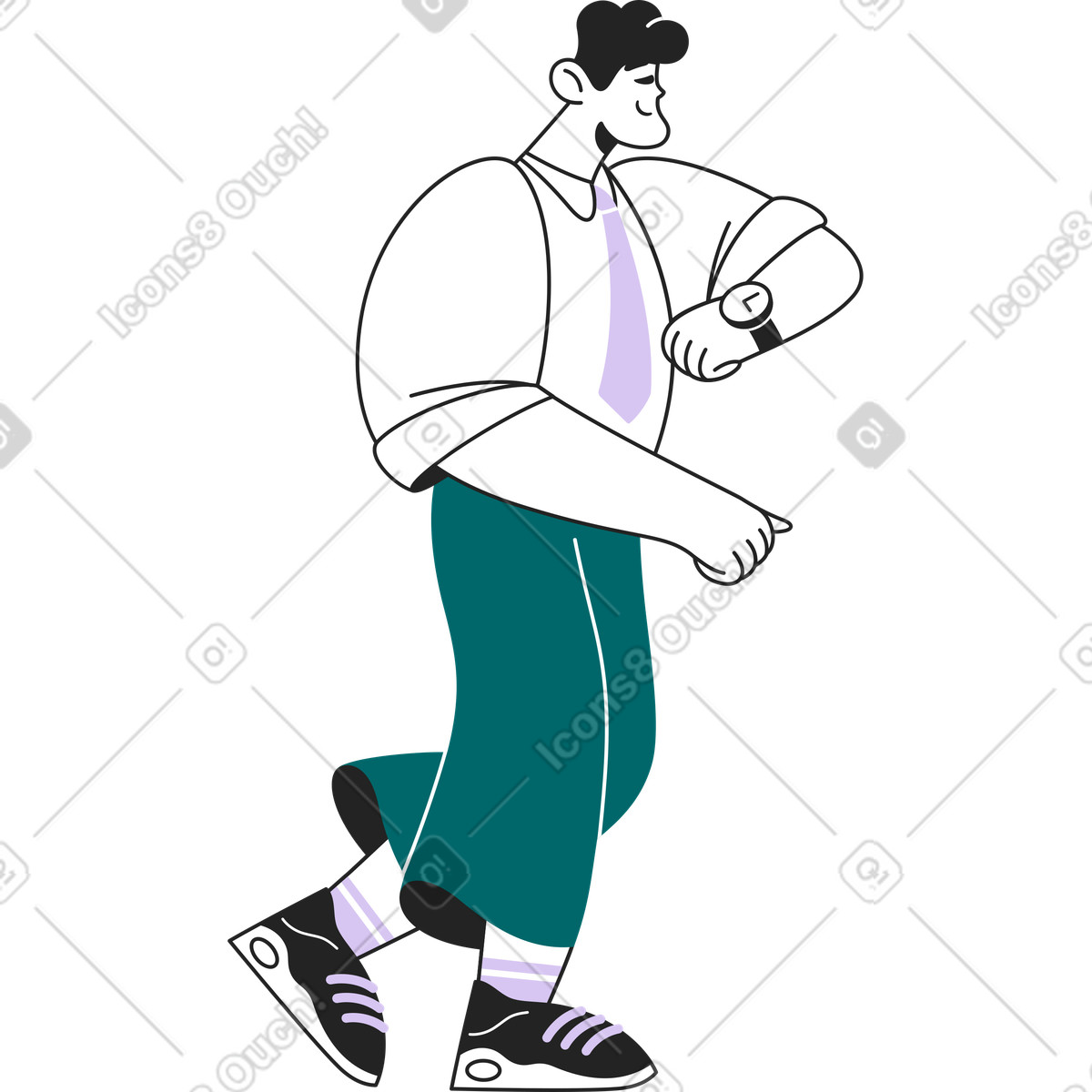 Mann-Illustration im Sammy Line-Stil als Download in PNG, SVG