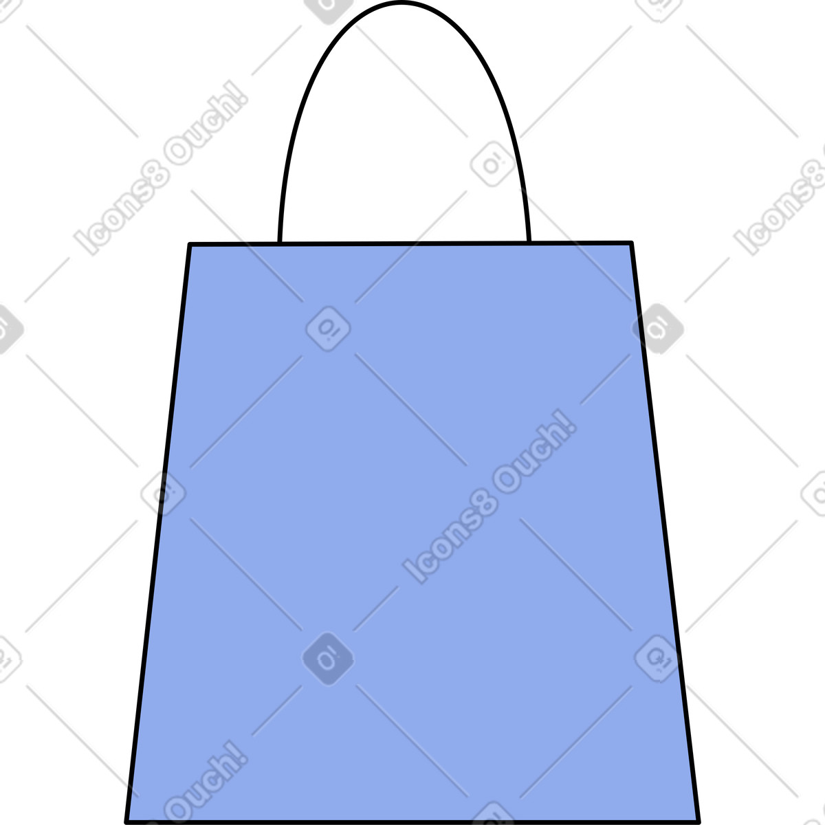 Bloom スタイルの ブルーショッピングバッグ のイラストをPNG、SVG形式でダウンロード