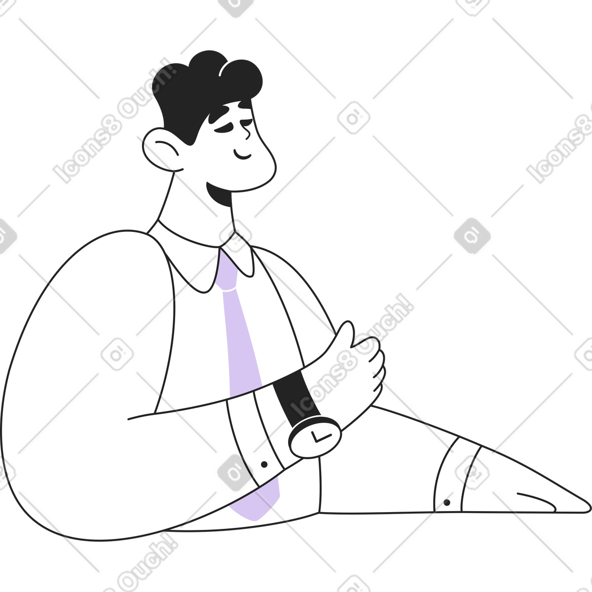 Uomo d'affari in cravatta illustrazione stile Sammy Line scarica PNG, SVG