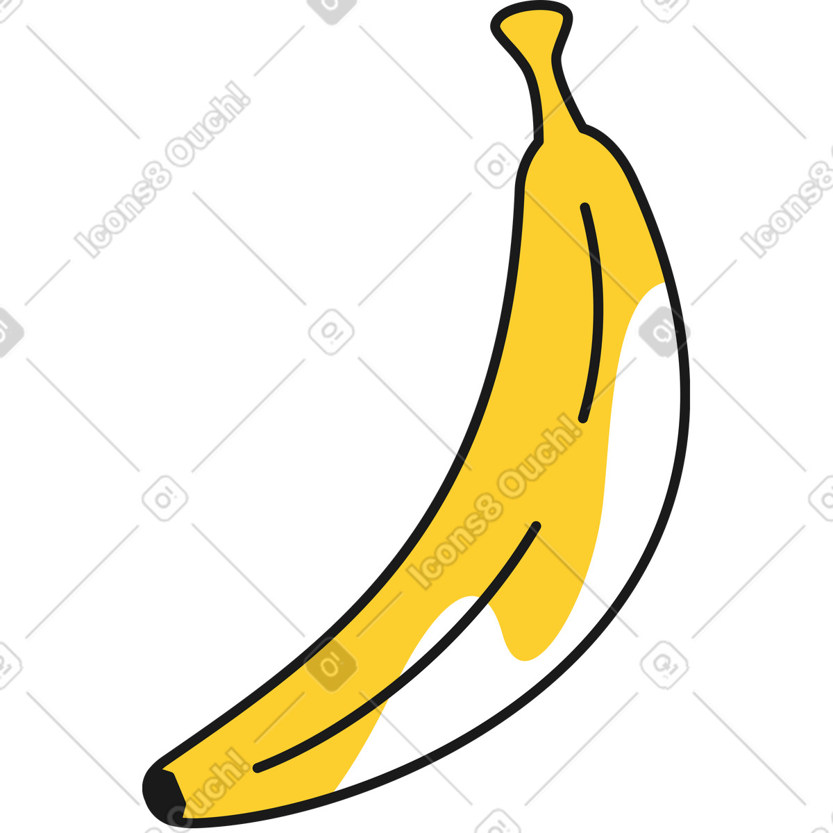 Banana illustration in Taxi style download in PNG, SVG