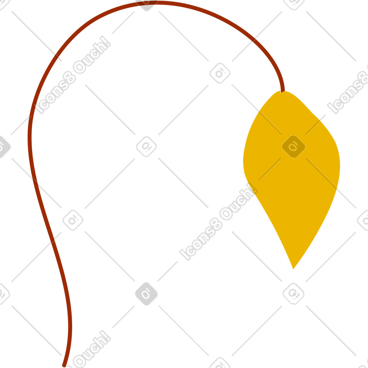 Leaf illustration in Woof style download in PNG, SVG