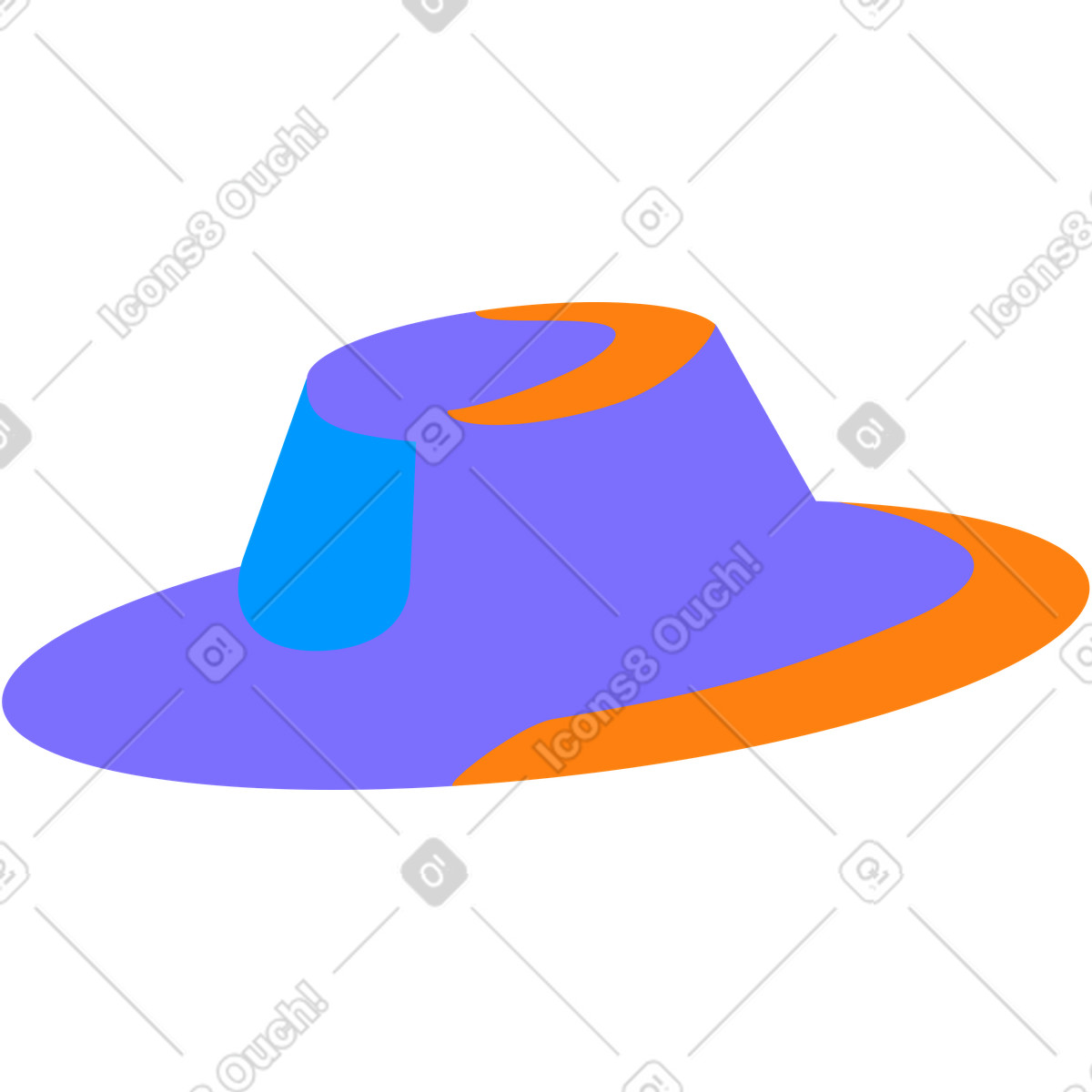 Illustration Chapeau à larges bords dans le style Worky télécharger aux formats PNG, SVG