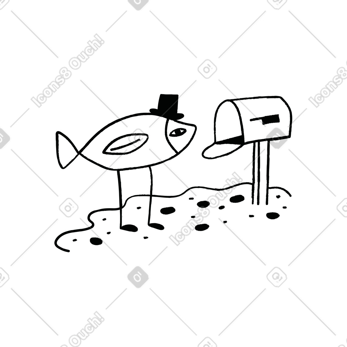 No messages illustration in Cole style download in PNG, SVG
