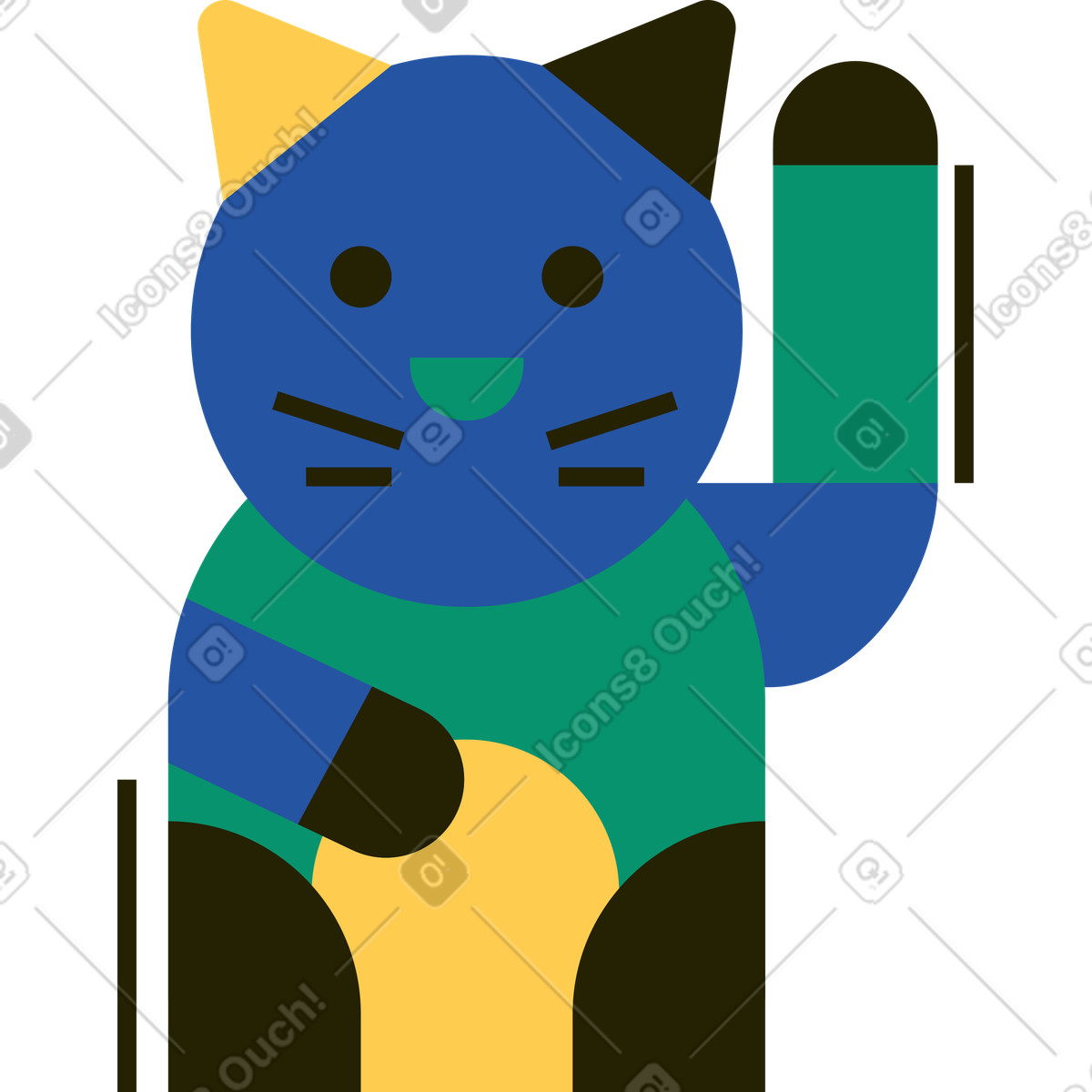 Maneki illustrazione in stile Spot scarica in PNG, SVG