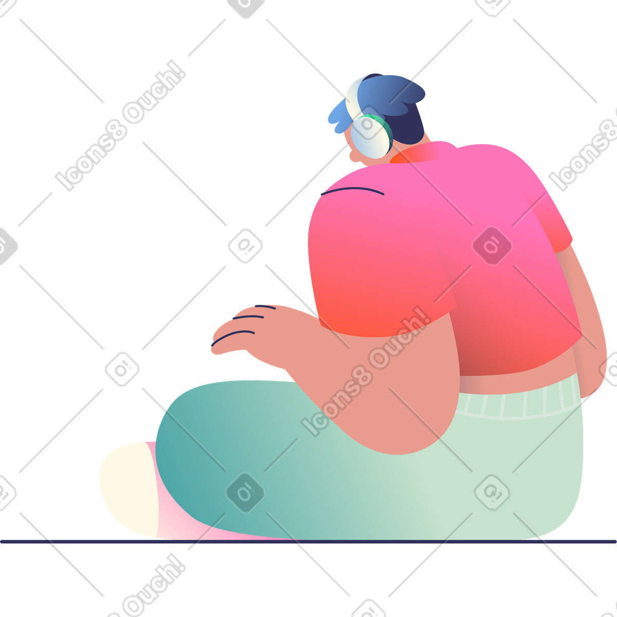 Illustration Un jeune homme dans le style Beam à télécharger aux formats PNG, SVG