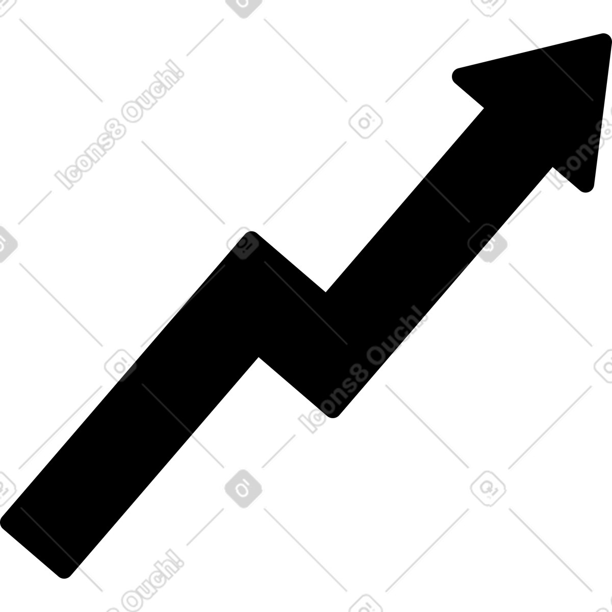 Arrow pointing upward with thick outline and simple shape-Illustration im Notion Line Art-Stil als Download in PNG, SVG