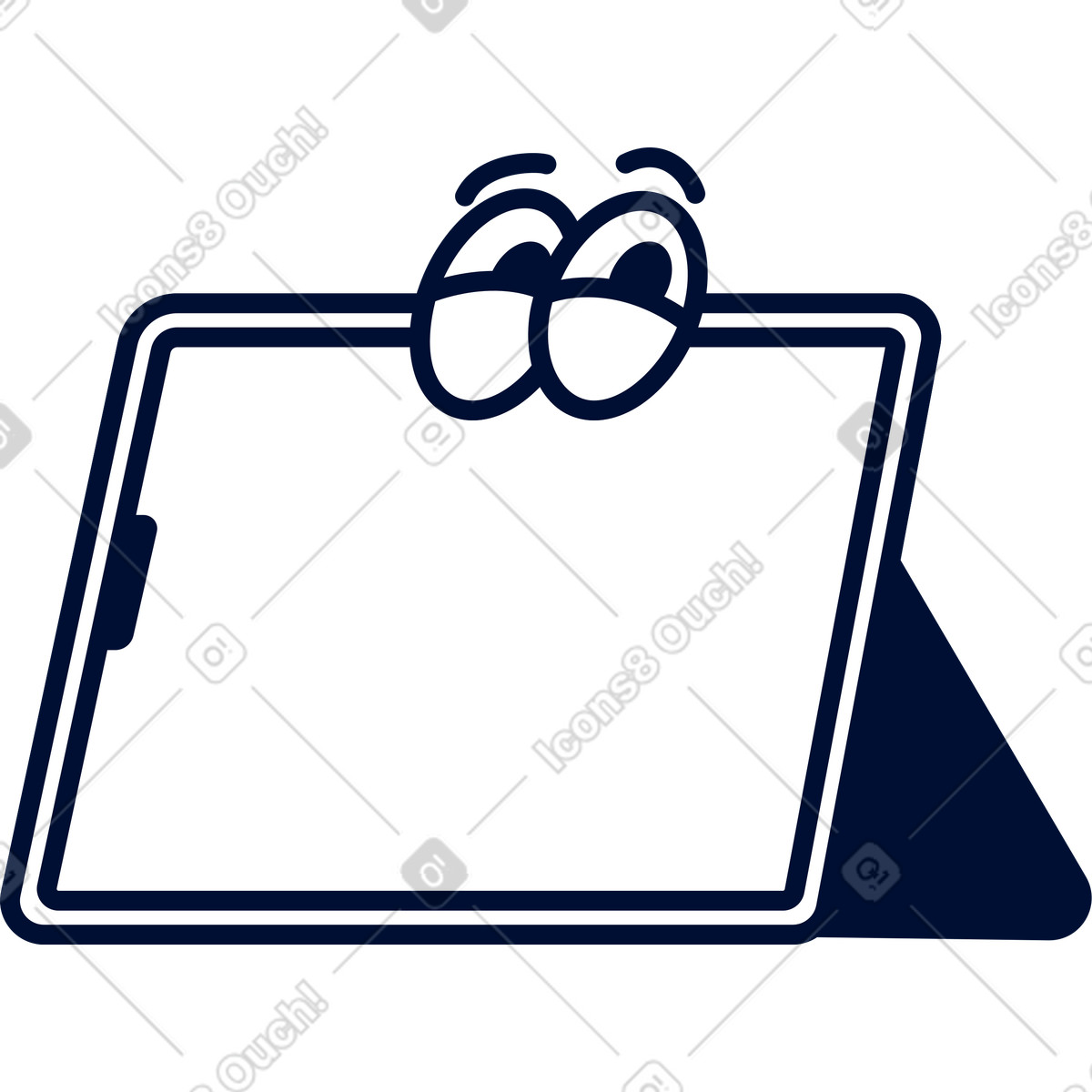 White tablet on stand illustration in Blink style download in PNG, SVG