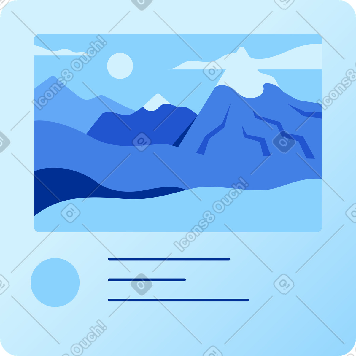 Ilustración Instagram post landscape en estilo Glossy a descargar en PNG y SVG