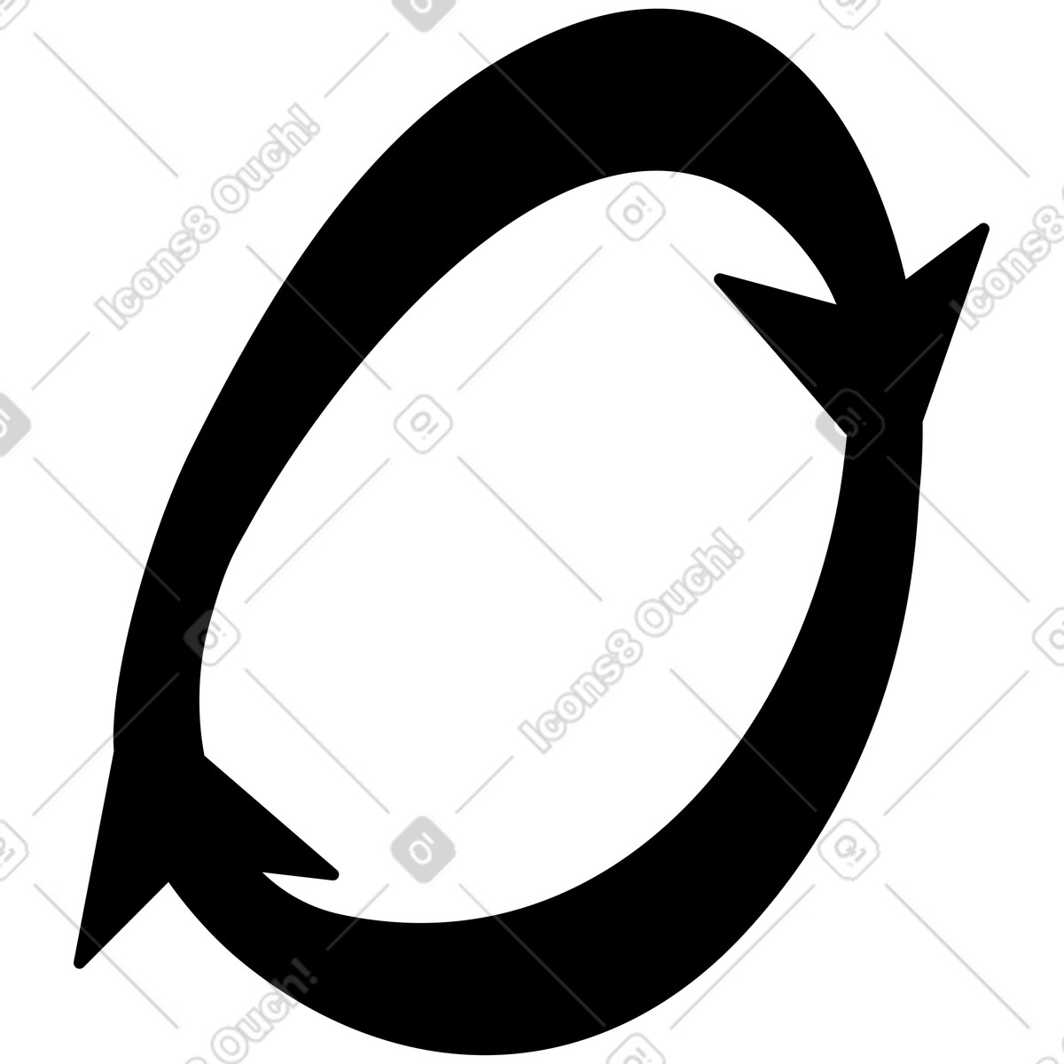 Twirl スタイルの 黒い矢印の丸い のイラストをPNG、SVG形式でダウンロード
