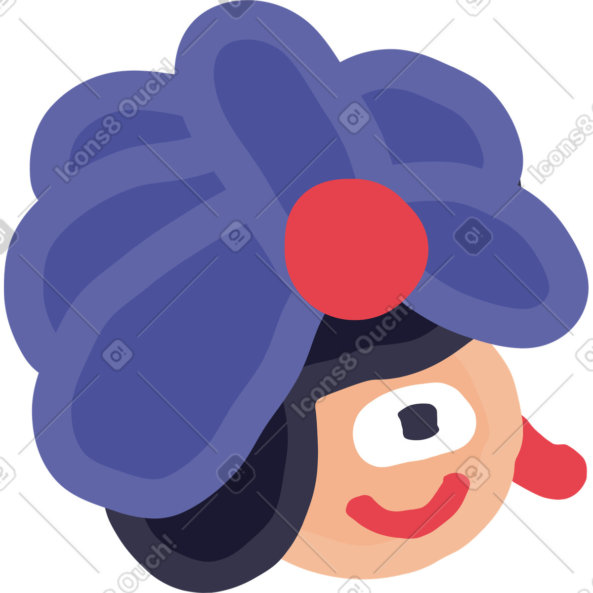 Face illustration in Stripy style download in PNG, SVG