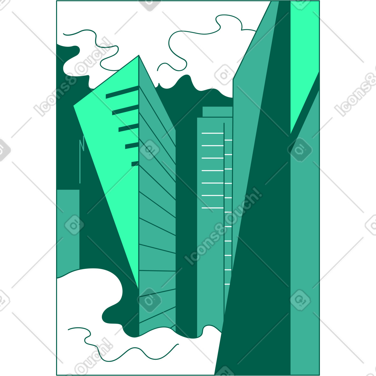 Ilustração de Quadro com arranha-céus em no estilo Storyline para baixar em PNG, SVG