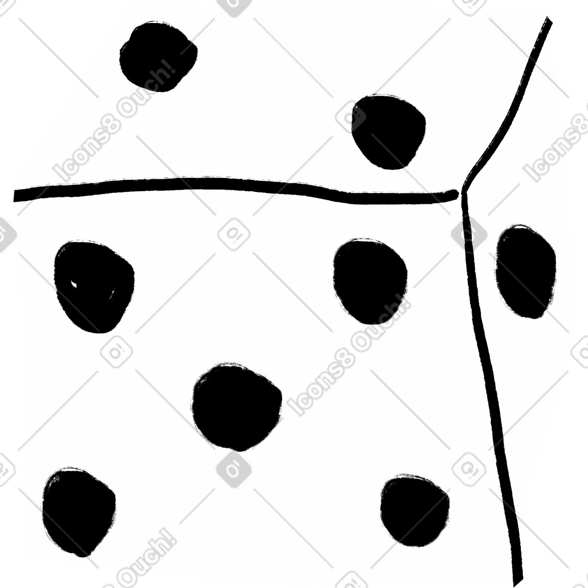 Dice illustration in Atomic style download in PNG, SVG