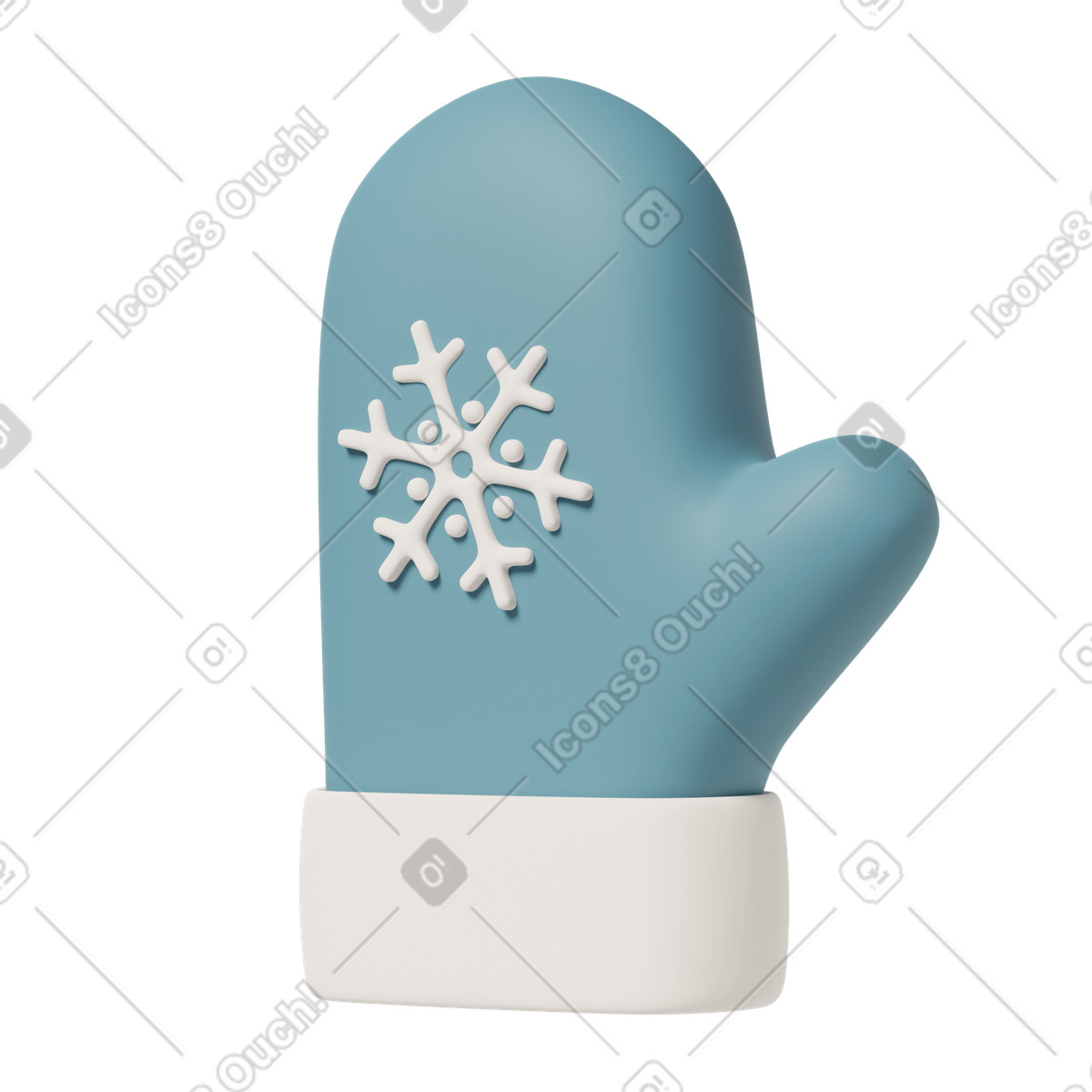 Illustration Blue christmas mitten dans le style 3D Casual life à télécharger aux formats PNG, SVG