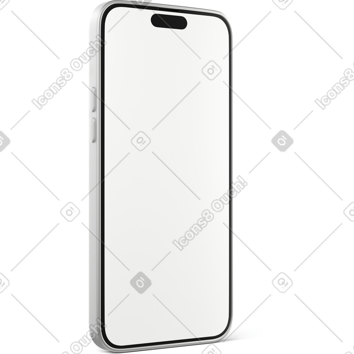 Smartphone with blank screen turned right-Illustration im 3D Business-Stil als Download in PNG, SVG