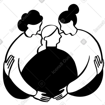 Women hugging and supporting each other PNG, SVG