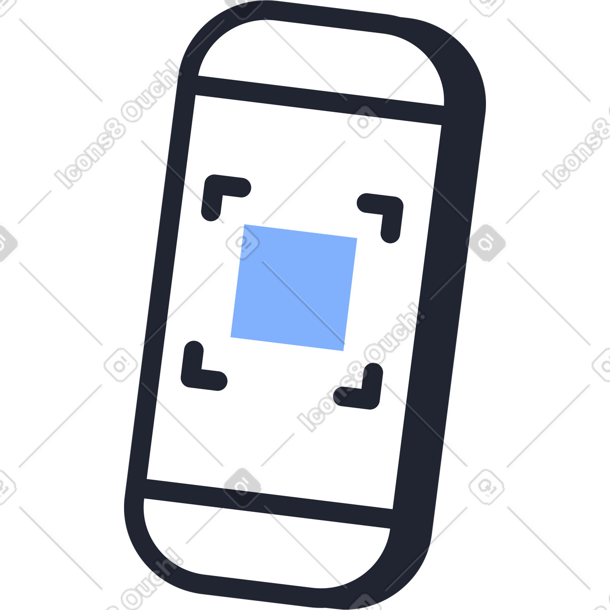 Иллюстрация Телефон со сканером в стиле Pablita — скачать в форматах PNG, SVG
