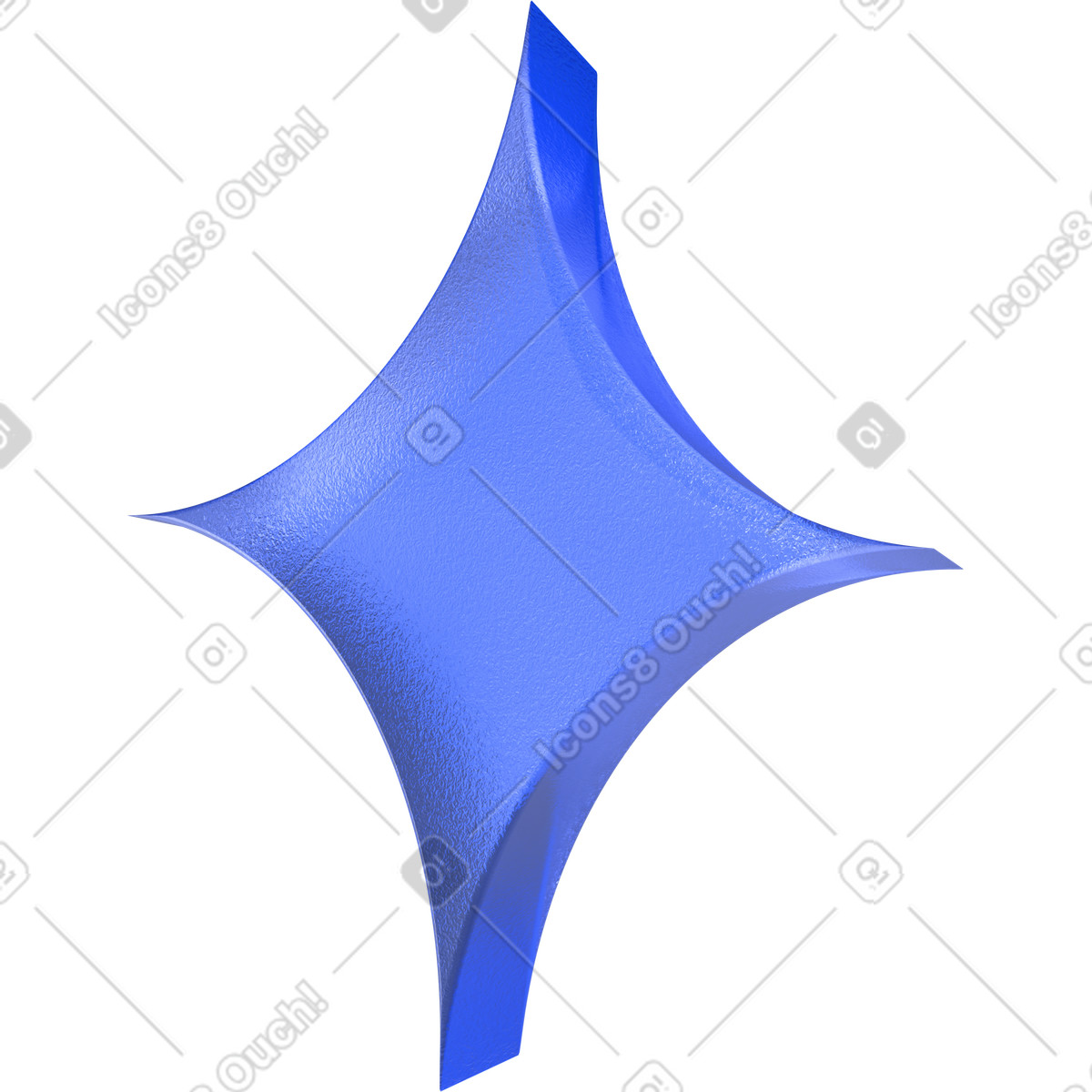 Ilustración Marcador de atención visual con forma diamante azul en 3d estilo Enterprise a descargar PNG y SVG