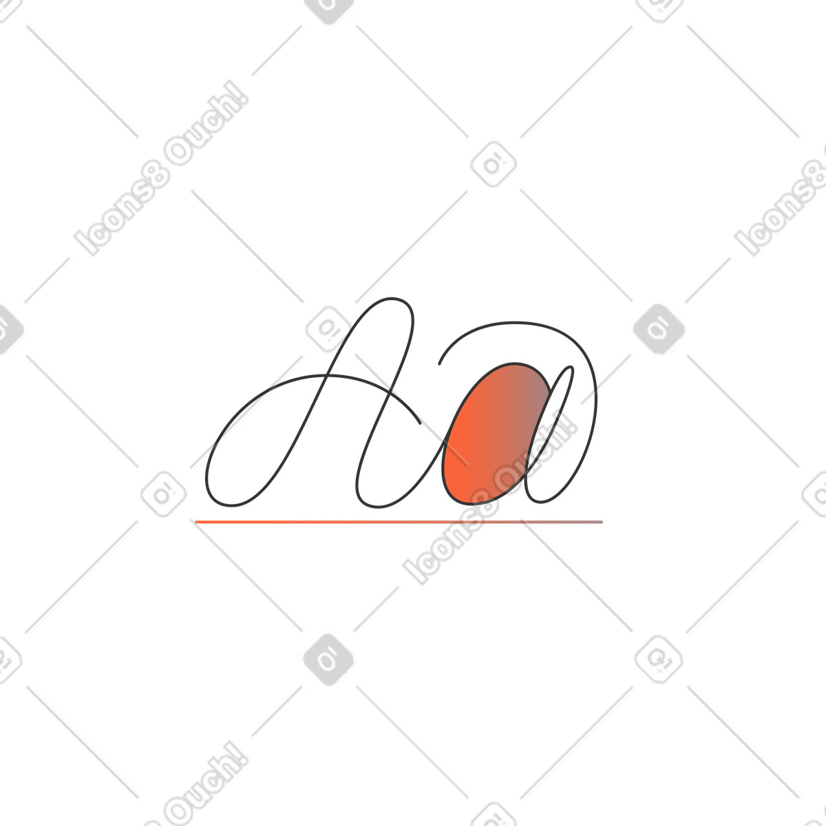 Ilustración Lettering aa en estilo Crayon a descargar en PNG y SVG
