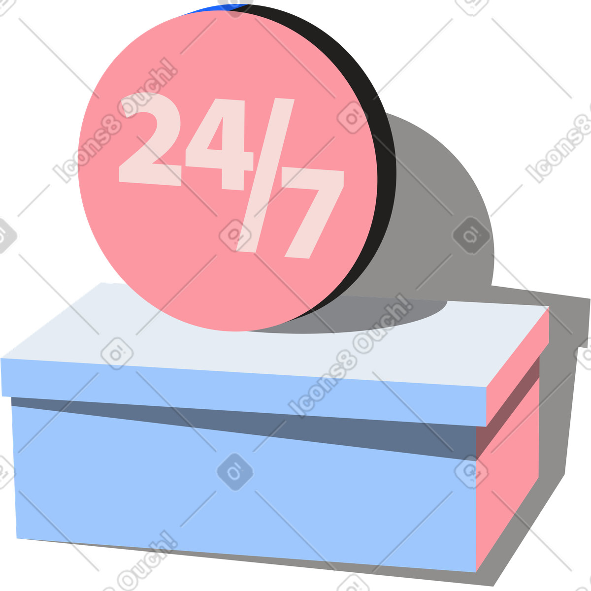 Ilustración Caja de embalaje y cartel 24 por en estilo Editorial a descargar en PNG SVG