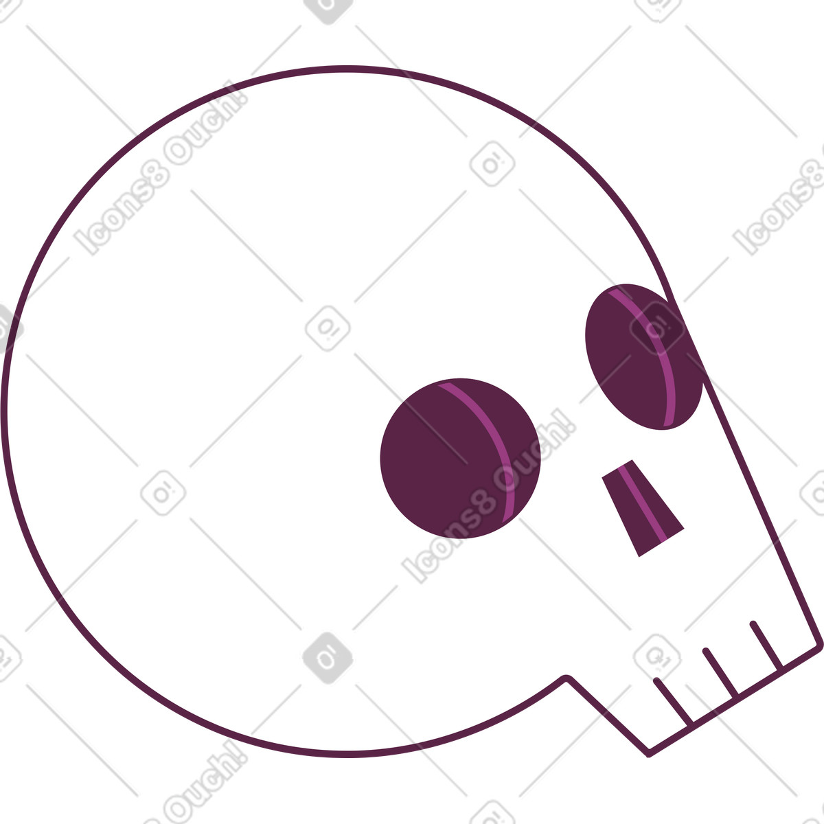 Cranio illustrazione in stile Sammy scarica in PNG, SVG
