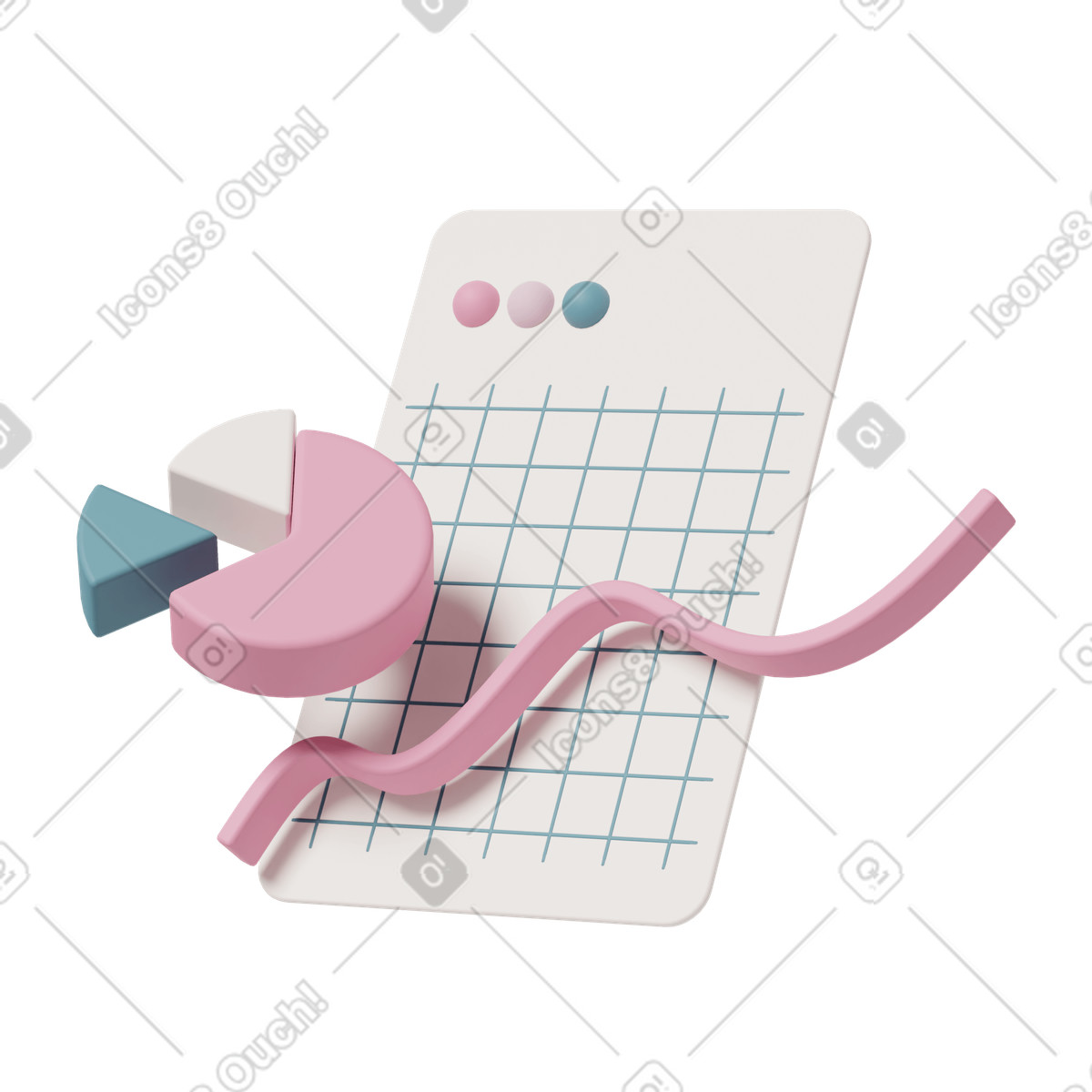 3D Casual life スタイルの Chart and statistics のイラストをPNG、SVG形式でダウンロード